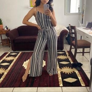 Black and White striped Jumper Size M